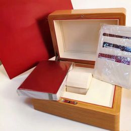 Topkwaliteit Watch Box voor origineel merk Watch Square Woody Watch Boxes Booklet Card Tags and Papers