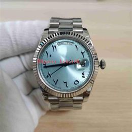 Reloj de alta calidad BP Maker 40 mm Dial árabe Inoxidable 228206 228235 Azul hielo Borde de pozo triangular 2813 Movimiento Mecánico Automati212J