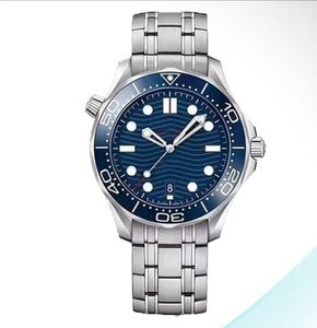 montre de qualité supérieure lunette en céramique rologio bleu montre-bracelet pour hommes vague impression cadran montres mécanique automatique mouvement affaires montres décontractées montre blanc bleu marine