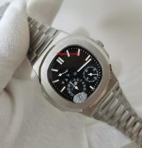 Topkwaliteit horloges Classic 405mm 37121A001 Black Dial Power Reserve roestvrij staal Mechanische transparante automatische mens WatC8333399
