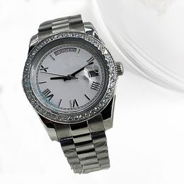 Montres automatiques étanches de qualité supérieure pour hommes, montre en diamant de 36mm, en acier inoxydable, pour femmes, montres-bracelets classiques de Style Couples Orologio.