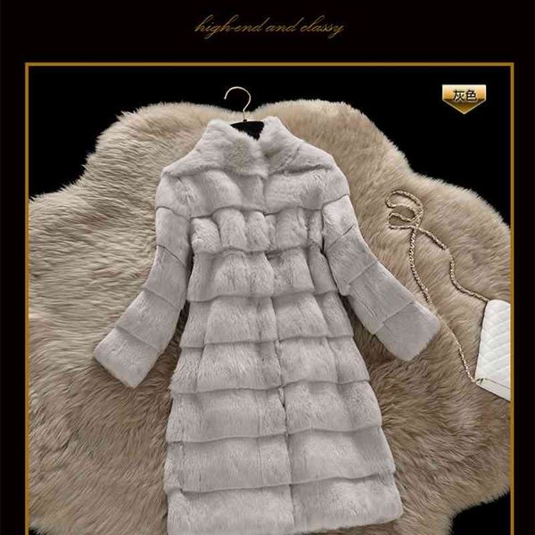Corte de onda de calidad superior Real genuino natural piel entera piel de conejo abrigo de piel de mujer chaqueta de moda personalizada cualquier tamaño T191118