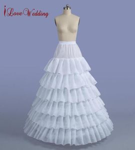 Top Quality White 6 couches en cascade volants 6 cerceaux jupons bébé robe de bal gonflée mariage Crinoline robe formelle ciblé pour Quince5034445