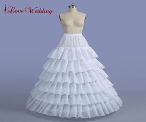 Blanc de qualité blanche 6 couches en cascade Rouffes 6 cerceaux jupons bébé robe de bal gonflée mariage crinoline robe formelle ciblage pour quince9846884