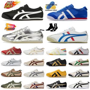 Topkwaliteit Wit Blauw Rood Tijgers Merk Trainers Luxe Tiger Mexico 66 Sneakers Designer Casual Onitsukass Schoenen OG Originele Zilveren Loafers Runner Slip-On