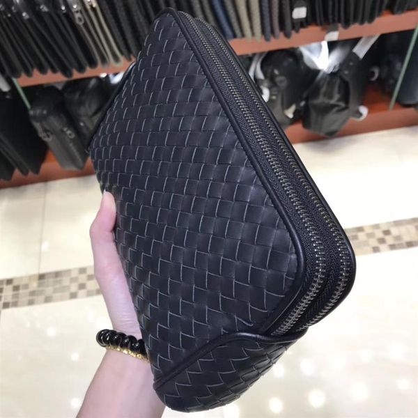 Calidad superior Diseño de lujo completo Cuero genuino Doble cremallera alrededor de los hombres Cartera larga Mujer Monedero Titular de la tarjeta Bolsas de negocios Big216e