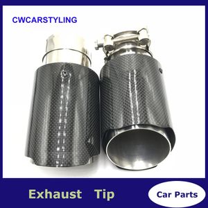 Top qualité en gros style de voiture évasion Akrapovic tuyau de silencieux brillant carbone embouts d'échappement universels échappements tuyaux d'extrémité 1 pièce