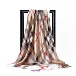 Topkwaliteit winter en herfst Bur Home-sjaal voor dames heren Gaohe Nieuw product 90 cm grote vierkante sjaal Eenvoudige modieuze geruite imitatie zijde moslim hoofdband Wom