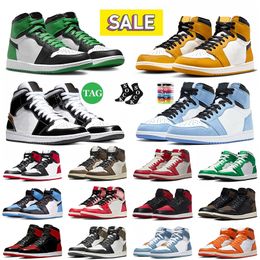 Jumpman 1 High OG Basketbalschoenen Offes J1 1s Cactus Jack Donker Mokka Geel Oker Lost And Found UNC Toe Bred Patent Zwart Wit Zeester Heren Trainers Dames Sneakers