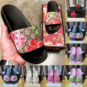 Sandalen Beroemde Designer Dames Luxe Dames Heren Bloemen Slide Canvas Slipper Bloemhak Slang Tijger Strandschoen Rubber Sliders Loafers Sandale Designer Schoenen