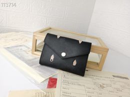 Top qualité femmes boîte d'origine sacs à main de luxe en cuir véritable multicolore court titulaire unique classique poche longue bourse porte-cartes portefeuilles de créateurs M81285-80968