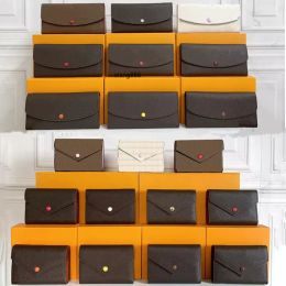 Topkwaliteit dames originele doos portemonnees luxe echt leer veelkleurige korte houder enkele klassieke ritszak lange portemonnee kaarthouders designer portemonnees
