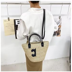 Top qualité femmes mode tissé panier sac paille seau sac concepteur sac à main sac à bandoulière sac à bandoulière été plage Style sac pochette