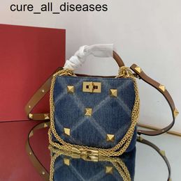 TOP qualité femmes goujons sac seau bleu or luxe designer fourre-tout sacs denim en cuir véritable à l'intérieur de la mode dame bandoulière sac à main avec boîte