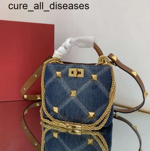 TOP qualité femmes goujons sac seau bleu or luxe designer fourre-tout sacs denim en cuir véritable à l'intérieur de la mode dame bandoulière sac à main avec boîte