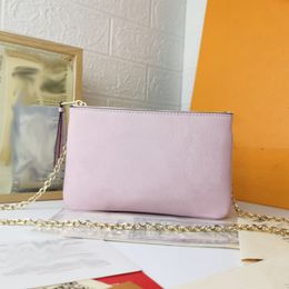 Bolso de hombro de diseñador para mujer de alta calidad Moda de lujo con doble cremallera Pochette Bolso Flores Letras A cuadros Bolsos cruzados para mujer Mini bolsos de noche 69203