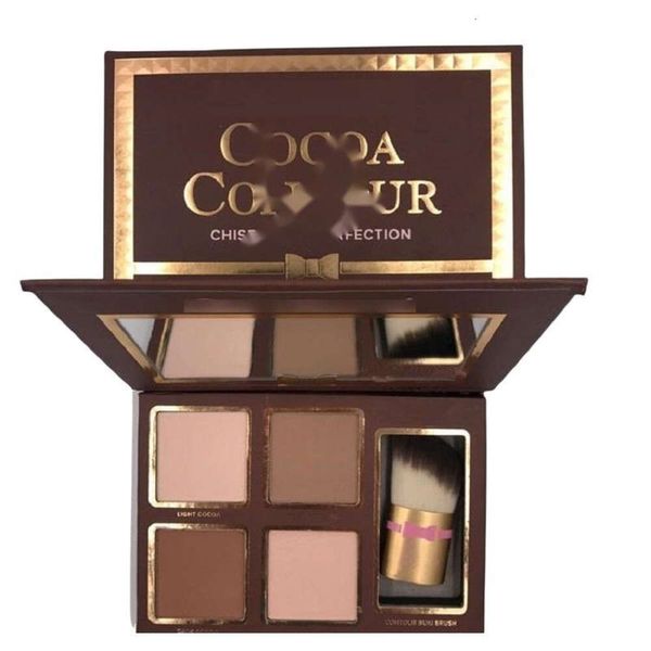 Calidad superior en stock COCOA Contour Kit Resaltadores Paleta Color nude Cosméticos Corrector facial Maquillaje Sombra de ojos de chocolate con pincel Buki de contorno