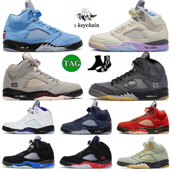 Top Qualiuy Jumpman 5 5s Basketball Chaussures Georgetown A Ma Manière Jade ce que le coureur bleu blanc x voile noir rage rouge métallique unc oreo baskets hommes formateurs taille 13