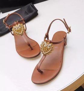 Sandalias de moda de alta calidad, zapatillas planas anchas, zapatos con chanclas, tobogán de verano para mujer con tamaño de caja
