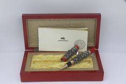 Top qualité JINHAO couleur gris-rouge Unique Double Dragon gaufrage stylo à bille en métal papeterie fournitures de bureau scolaire pour l'écriture stylo cadeau