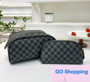 Sac à cosmétiques de grande capacité pour femmes, sac à cosmétiques en Pu à Double fermeture éclair, sac de lavage Portable étanche, sacs de rangement, vente en gros