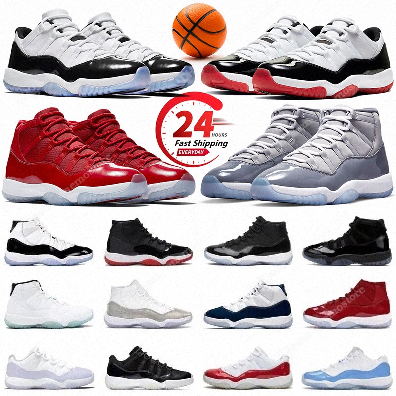 Outdoor Shoes 11s Basketball Shoes Jumpman 11 Men Women Cherry DMP Cool Grey Bred Cement Grey Concord Mens Trainers Sport Sneakers size 36-47