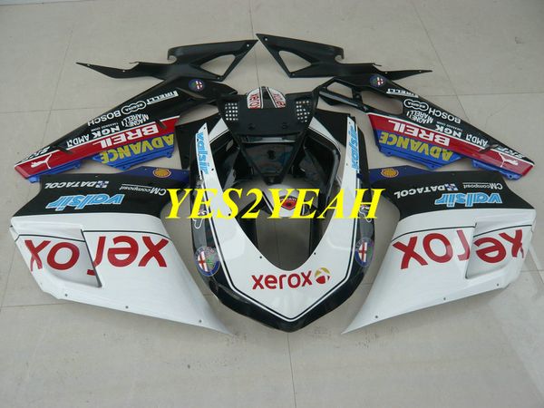 Kit de carrocería de carenado de inyección con calificación superior para Ducati 848 08 09 10 11 Ducati 1098 1198 2008 2009 2011 Black White Careswork Bodywork+Regalos DD70