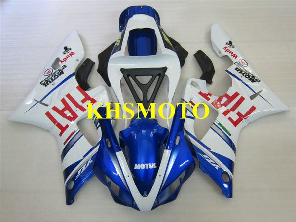 Kit de carénage de moto haut de gamme pour YAMAHA YZFR1 00 01 YZF R1 2000 2001 YZF1000 ABS blanc bleu ensemble de carénages + cadeaux YD10