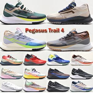 Top React Pegasus Trail 4 GTX Chaussures de course pour hommes Femmes Baskets Designer Noble Vert Picante Rouge Kaki Loup Gris Volt Perle Rose Baskets d'extérieur Taille 36-45