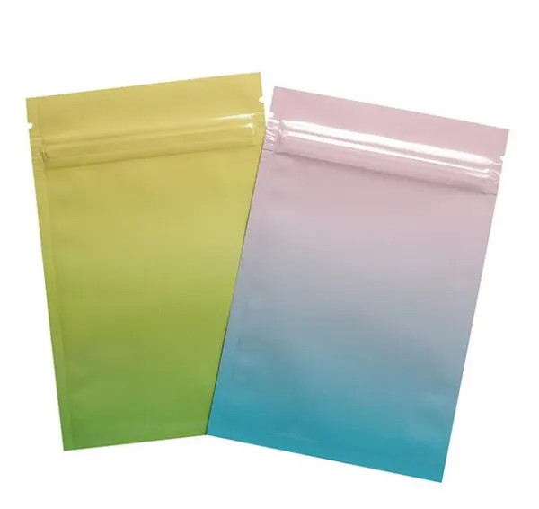 Sac Mylar à fermeture éclair multicolore refermable, sacs en aluminium pour stockage des aliments, sac d'emballage en plastique, pochettes anti-odeur