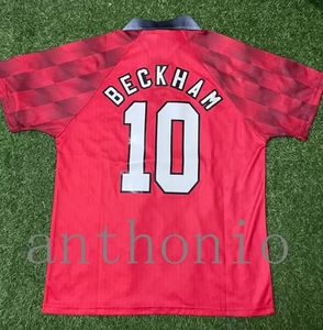 1994 1996 1998 maillots de football rétro à domicile BECKHAM CANTONA KEANE SCHOLES GIGGS 02 03 07 08 kits hommes Maillots de football maillot de pied chemise