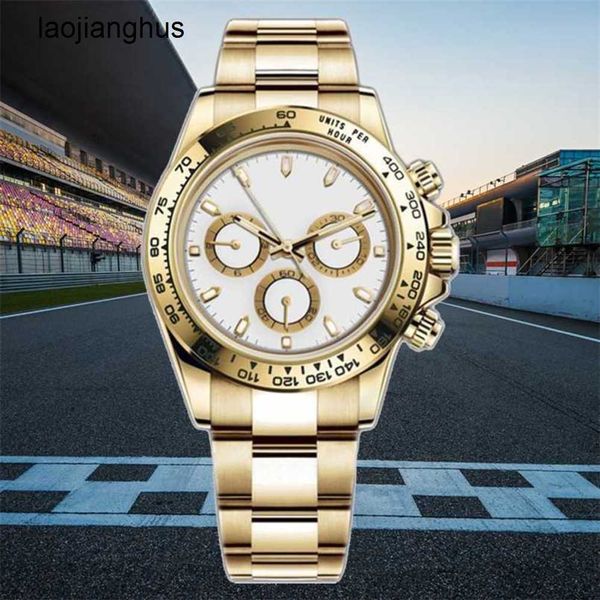 Top Rolaxs Watch Clean Factory Dayton 4130 Movimiento de cuarzo Zafiro Hombres Relojes de alta calidad Orologio Uomo 904l 40 mm Mesa clásica de oro rosa