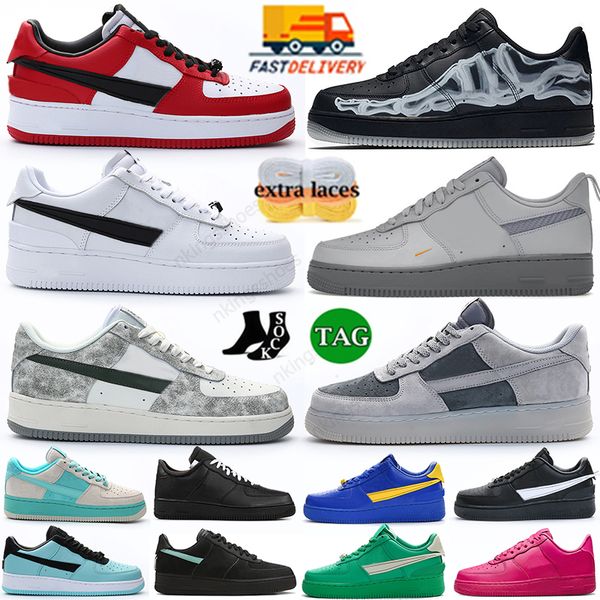 Scarpe da corsa migliori Designer Aforces Platform Low 1 One Uomo Donna Hare Space Jam Lupo Grigio Scheletro Bianco Nero Arancione Viola Jogging Walking Sneakers