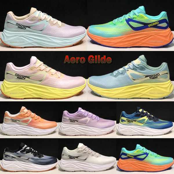 Top S Aero Glide Hombres Mujeres Zapatos para correr Nuevo diseñador Cenizas azules Tender Peach Blanqueado Arena Naranja Pimienta Aleación negra Zapatillas de deporte al aire libre Tamaño 36-45