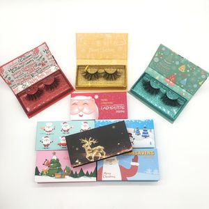 Top Sale Magnetische wimpers Case Christmas Eyelashes Doos 25mm 3D Mink Lash Boxes Leeg Eyemash Packaging