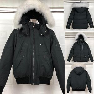 Top vente Hommes doudounes bombardier balistique noir Veste slim sur la taille manteaux courts avec capuche col en fourrure de renard blanc ciseaux sur le bras usine pour hommes