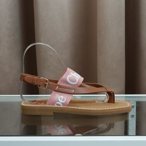 Top sandalen letter lint flip-flops dames online rode strand vrijetijds sandalen groot formaat schoenen