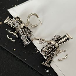 Top Vente Designer Boucles d'oreilles Ear Stud Haute Qualité 18K Plaqué Or Cuivre Cristal Boucle D'oreille Mode Femmes Marque Lettre Femmes Bijoux De Mariage Voguish Cadeau De Noël