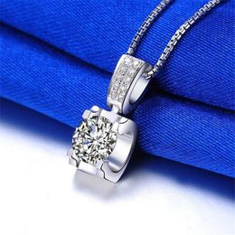 Top Verkopen Luxe Sieraden Solitaire Real 925 Sterling Zilveren Party Ronde Cut Wit Topaz Bull Hoofd Hanger CZ Diamond Party Vrouwen Bruiloft Slavicle Necklace Gift