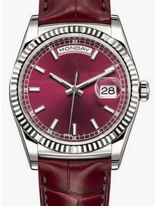 Top vente rouge face mâle horloge homme montre montres en acier inoxydable mécanique automatique montre-bracelet nouvelle mode affaires montres 010