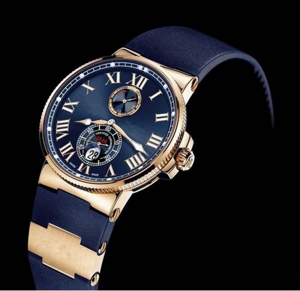 Top vente livraison gratuite hommes mode style montres décontractées, montre-bracelet automatique à cadran bleu pour hommes UN1