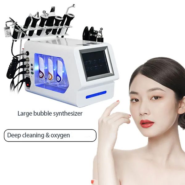 Machine de beauté 10 en 1 à oxygène et eau, équipement d'hydro-dermabrasion RF pour le blanchiment de la peau, anti-poches, raffermissement de la peau, dissolvant de rides, Salon de beauté