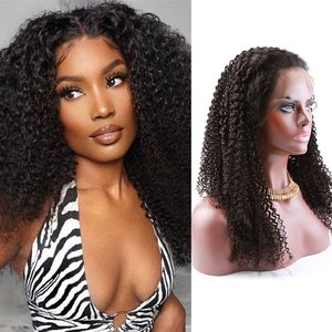 Peluca frontal de encaje rizado mongol transparente HD, cabello humano prearrancado para mujeres negras, sin pegamento, 16 pulgadas, pelucas frontales de encaje rizado Jerry profundo, completo y grueso