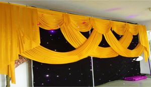 Top verkopende 20ft Wedding Curtain Swags feestpodium bruiloft decoratieve achtergrond gordijn swags gordijnen ijs zijden bruiloft decoratie5192203