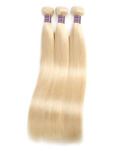 Top vente cheveux brésiliens 613 cheveux raides soyeux faisceaux blonds 4 pièces couleur bonne 10A malaisien péruvien vierge extension de cheveux humains7454191