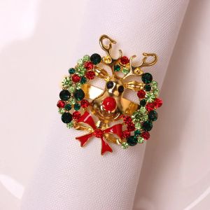 Boucles de serviette de tête de cerf de Noël