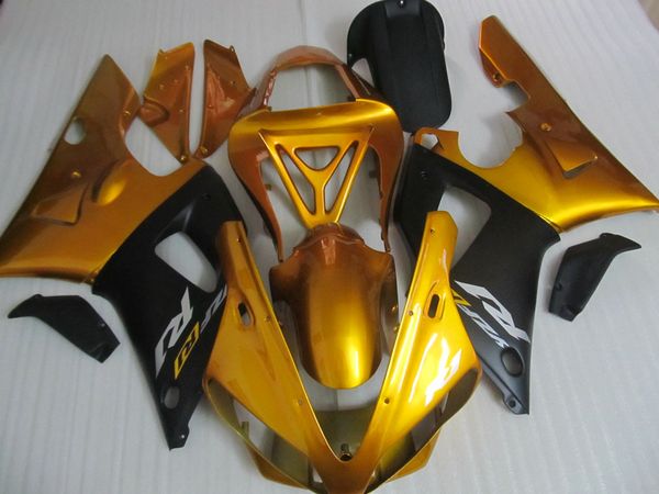 Kit de carénage le plus vendu pour Yamaha YZF R1 2000 2001 ensemble de carénages noir or YZFR1 00 01 OT29