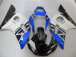 Top Selling Fairing Kit voor Yamaha YZF R6 98 99 00 01 02 Wit Blauw Zwarte Backings Set YZFR6 1998-2002 OT23