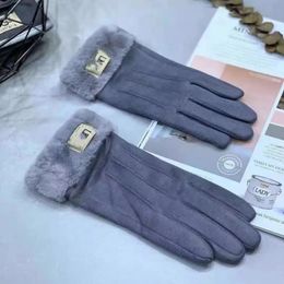 Gants les plus vendus de haute qualité Gants imperméables en peluche de mode pour hommes femmes laine de velours de mouton dame mitaines à cinq doigts Design gants pour femmes hiver automne