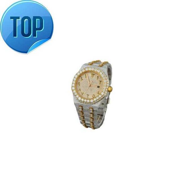 Meilleures ventes, forte demande pour les montres en diamant plaqué or, meilleure conception personnalisée, qualité supérieure, prix de gros, bonne personnalisation